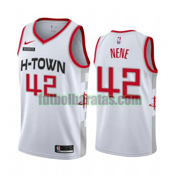 camiseta city edition 2020 nene hilario 42 houston rockets blanco hombro