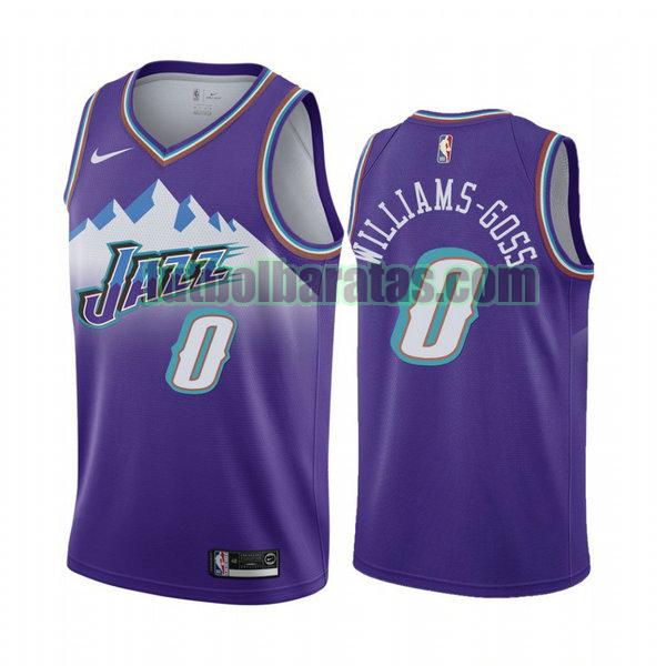 camiseta city edition 2020 nigel williams goss 0 utah jazz púrpura hombro