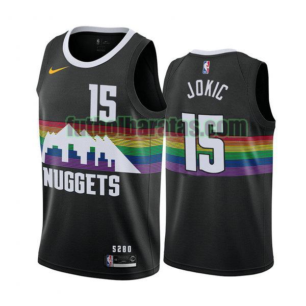 camiseta city edition 2020 nikola jokicy 15 denver nuggets negro hombro