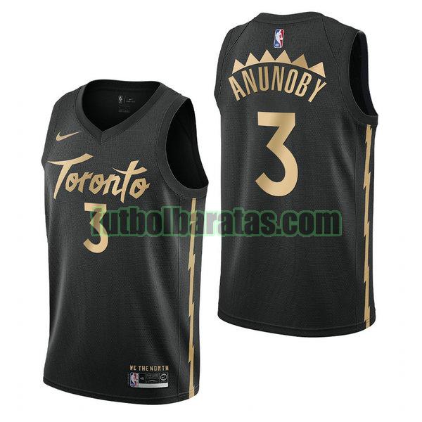 camiseta city edition 2020 og anunoby 3 toronto raptors negro hombro