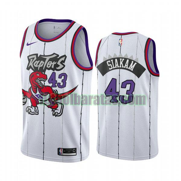 camiseta city edition 2020 pascal siakam 43 toronto raptors blanco hombro