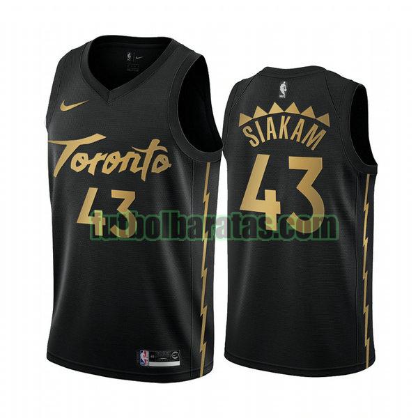 camiseta city edition 2020 pascal siakam 43 toronto raptors negro hombro