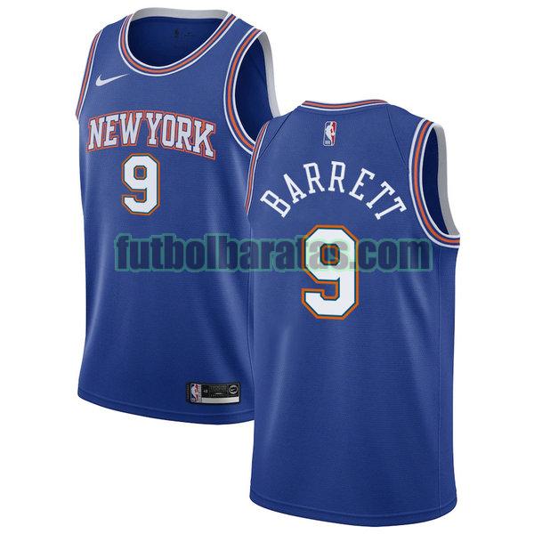 camiseta city edition 2020 r.j. barrett 9 new york knicks azul hombro