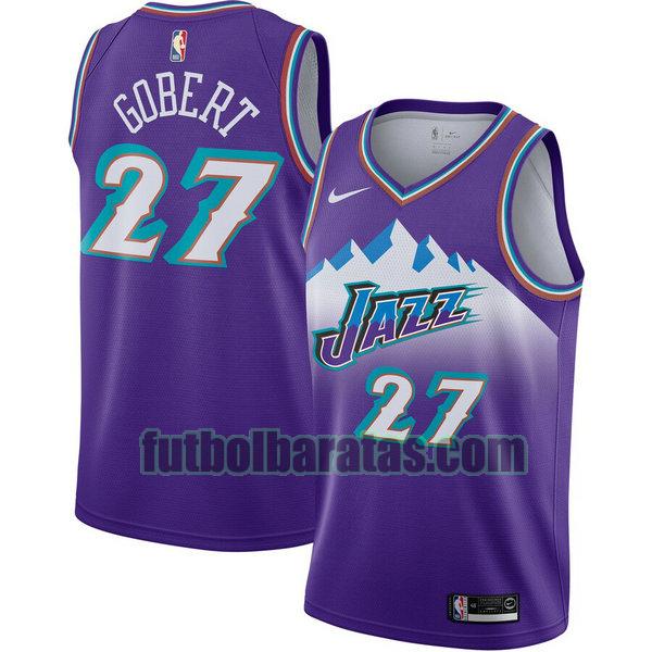 camiseta city edition 2020 rudy gobert 27 utah jazz púrpura hombro