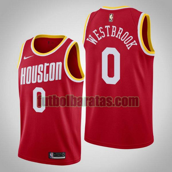 camiseta city edition 2020 russell westbrook 0 houston rockets rojo hombro