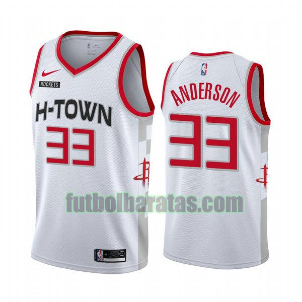 camiseta city edition 2020 ryan anderson 33 houston rockets blanco hombro