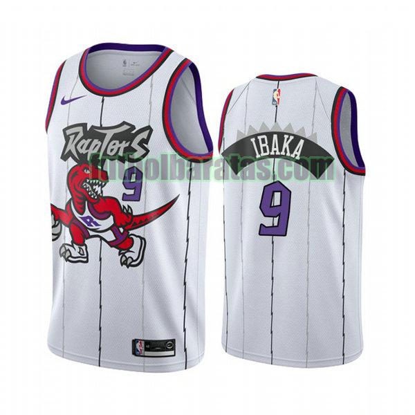 camiseta city edition 2020 serge baka 9 toronto raptors blanco hombro