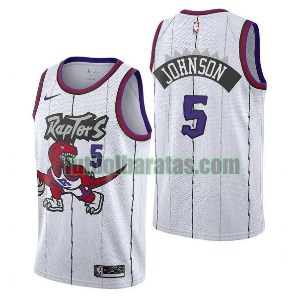 camiseta city edition 2020 stanley johnson 5 toronto raptors blanco hombro