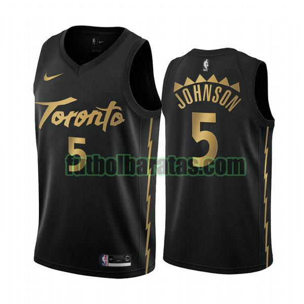 camiseta city edition 2020 stanley johnson 5 toronto raptors negro hombro