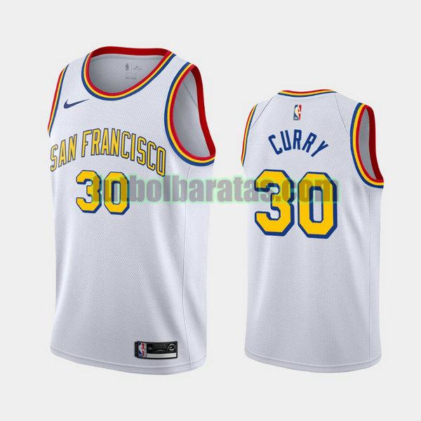 camiseta city edition 2020 stephen curry 30 golden state warriors blanco hombro