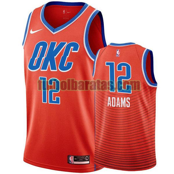 camiseta city edition 2020 steven adams 12 oklahoma city thunder naranja hombro