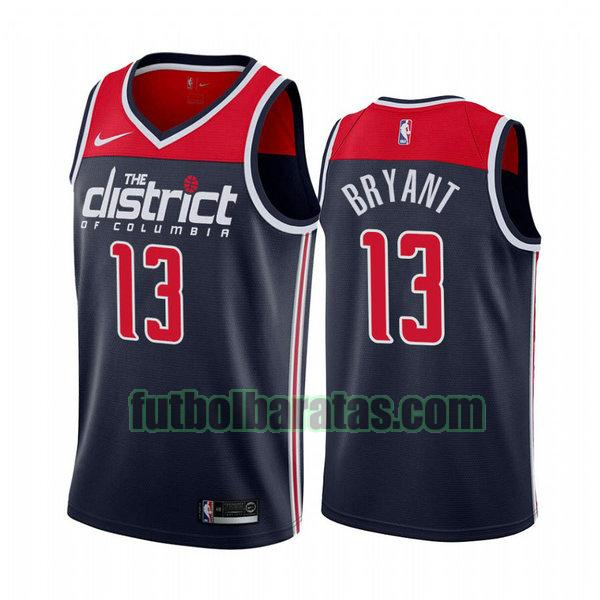 camiseta city edition 2020 thomas bryant 13 washington wizards azul hombro