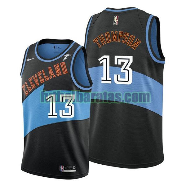 camiseta city edition 2020 tristan thompson 13 cleveland cavaliers negro hombro