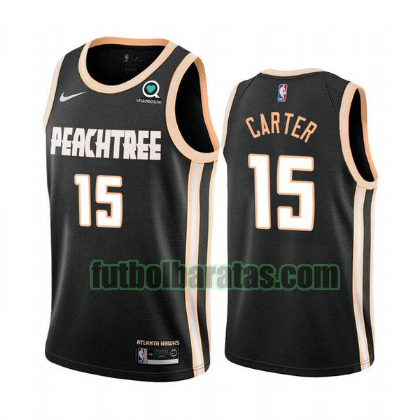 camiseta city edition 2020 vince carter 15 atlanta hawks negro hombro