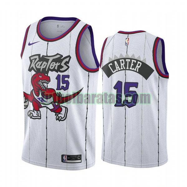 camiseta city edition 2020 vince carter 15 toronto raptors blanco hombro