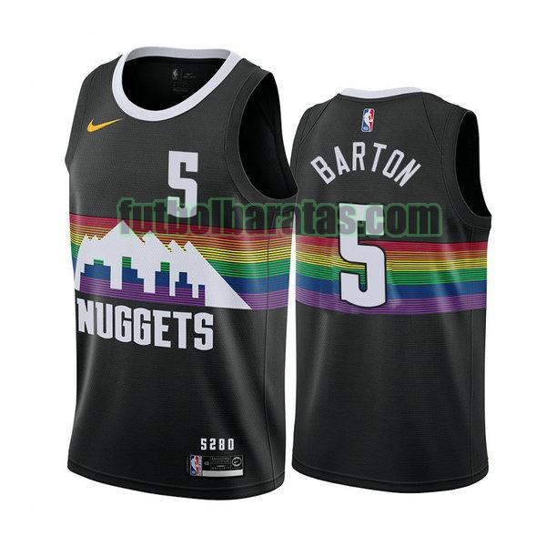 camiseta city edition 2020 will barton 5 denver nuggets negro hombro