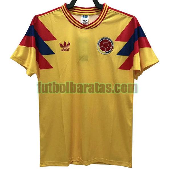 camiseta colombia 1990 amarillo segunda