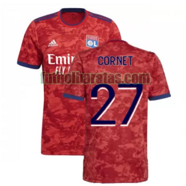 camiseta cornet 27 lyon 2021 2022 rojo segunda