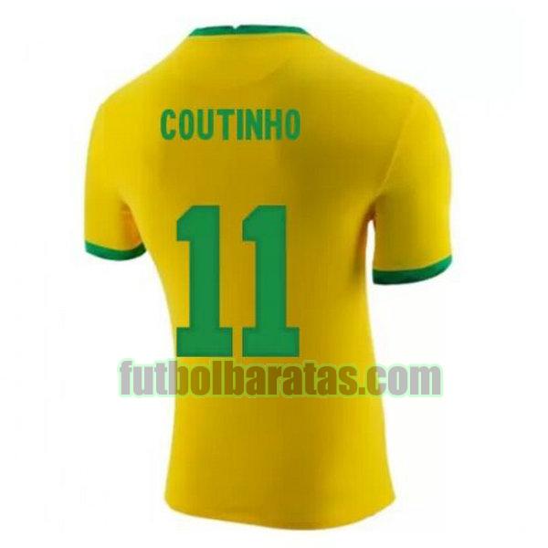 camiseta coutinho 11 brasil 2020-2021 amarillo primera