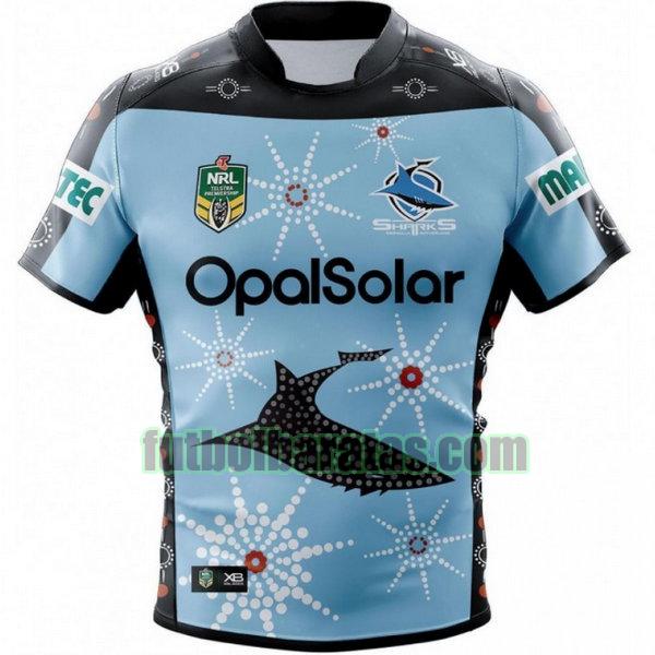 camiseta cronulla sutherland sharks 2018 azul indigenous