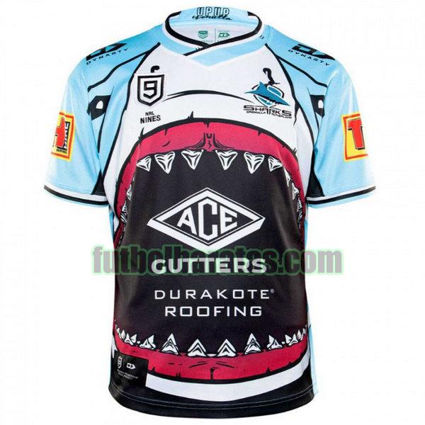 camiseta cronulla sutherland sharks 2020 azul nines