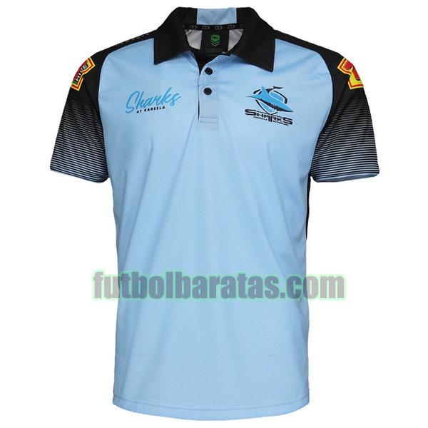 camiseta cronulla sutherland sharks 2021 azul polo