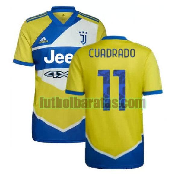 camiseta cuadrado 11 juventus 2021 2022 amarillo azul tercera