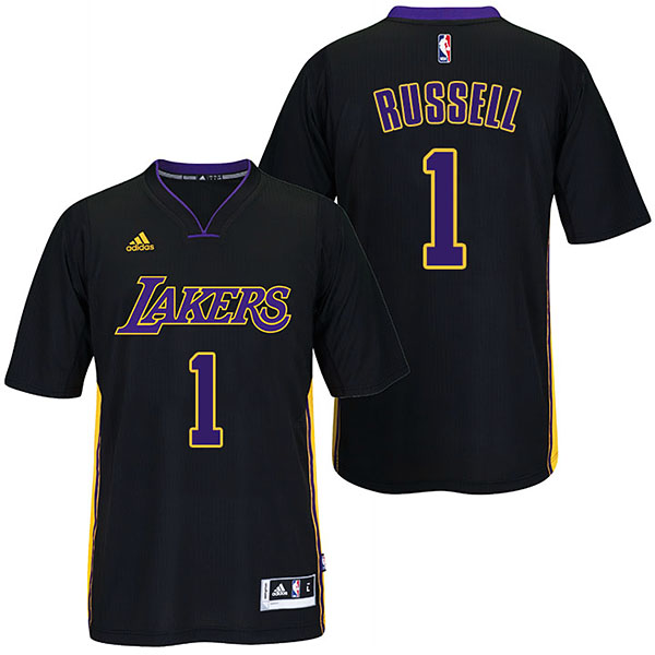 camiseta d'angelo Russell Número 1 los angeles lakers 2017 negro