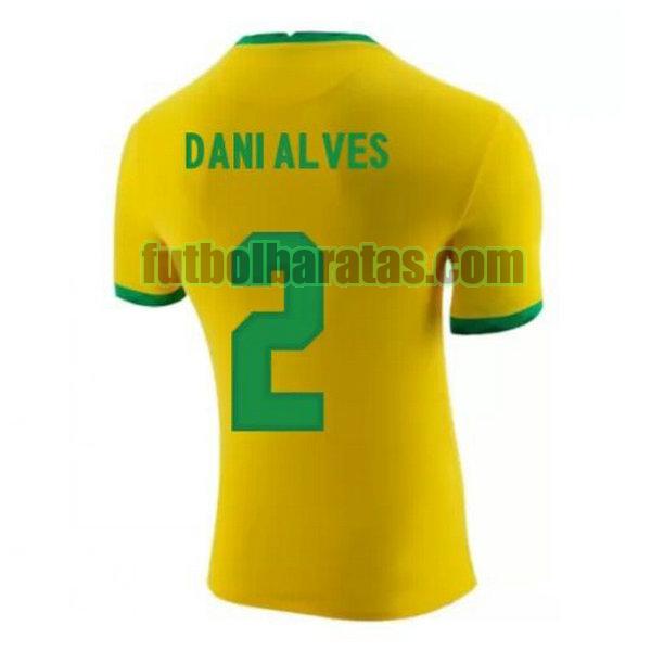 camiseta dani alves 2 brasil 2020-2021 amarillo primera