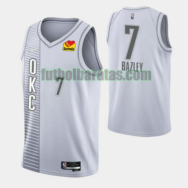 camiseta darius bazley 7 oklahoma city thunder gris hombre