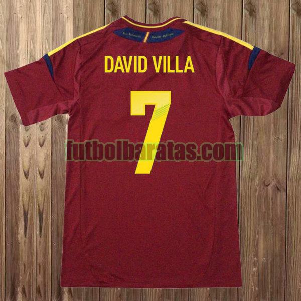 camiseta david villa 7 españa 2012 rojo primera