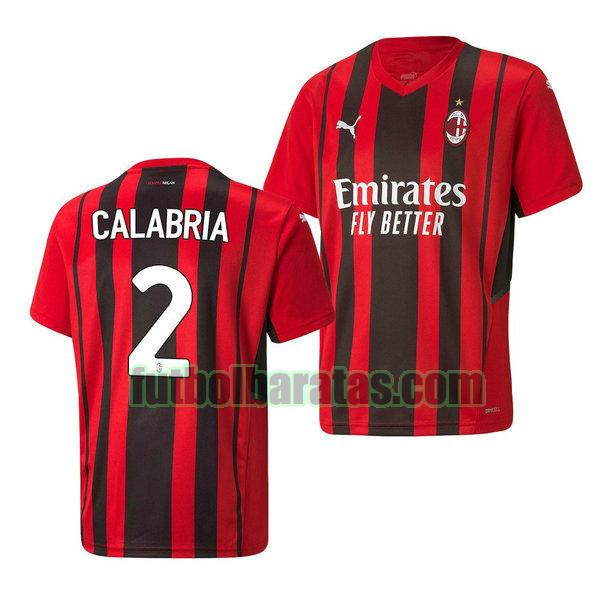 camiseta davide calabria 2 arsenal 2021 2022 rojo primera