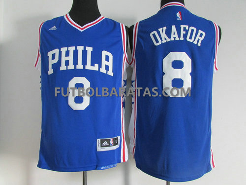 camiseta de Okafor 8 philadelphia 76ers 2017 azul