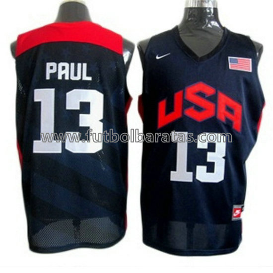 camiseta de baloncesto Chris Paul Número 13 usa 2008 azul