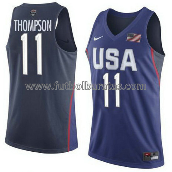 camiseta de baloncesto Klay Thompson Número 11 usa 2016 azul