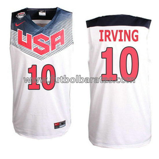 camiseta de baloncesto Kyrie Irving Número 10 usa 2014 blanca