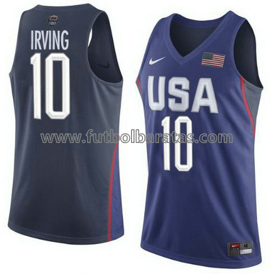 camiseta de baloncesto Kyrie Irving Número 10 usa 2016 azul