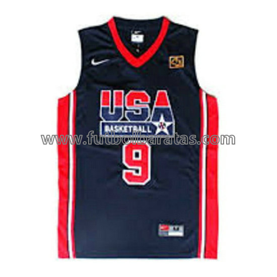 camiseta de baloncesto Michael Jordan Número 9 usa 1992 azul