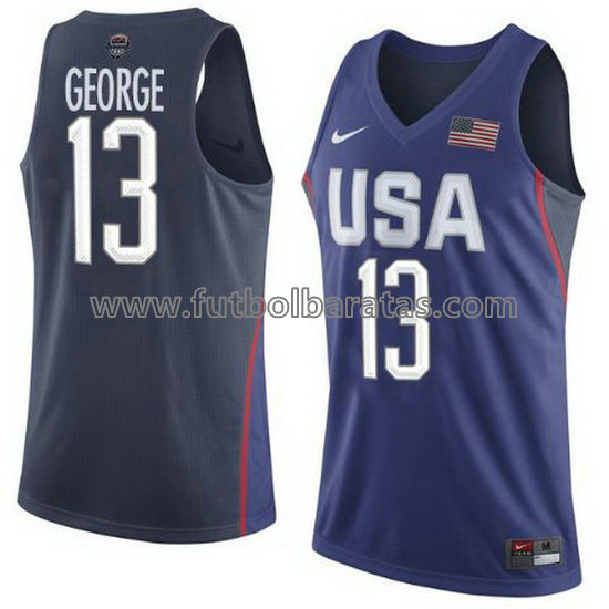 camiseta de baloncesto Paul George Número 13 usa 2016 azul