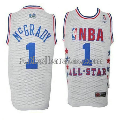 camiseta de baloncesto Tracy McGrady Número 1 all star 2003 blanca