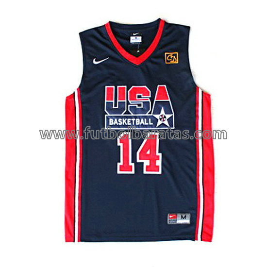 camiseta de baloncesto charles barkley Número 14 usa 1992 azul