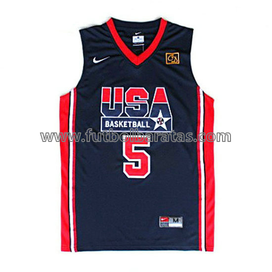 camiseta de baloncesto david robinson Número 5 usa 1992 azul