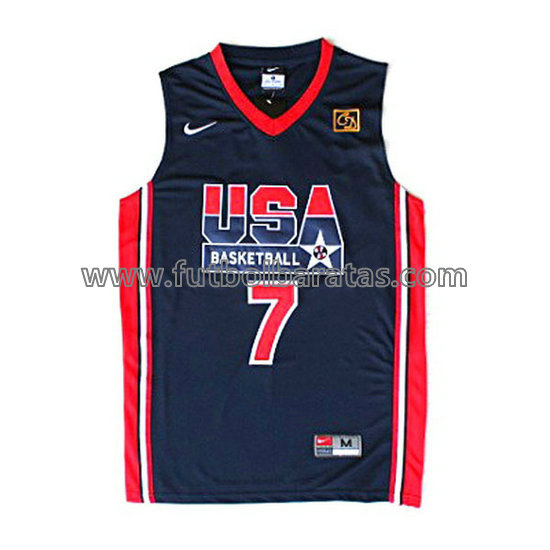 camiseta de baloncesto larry bird Número 7 usa 1992 azul