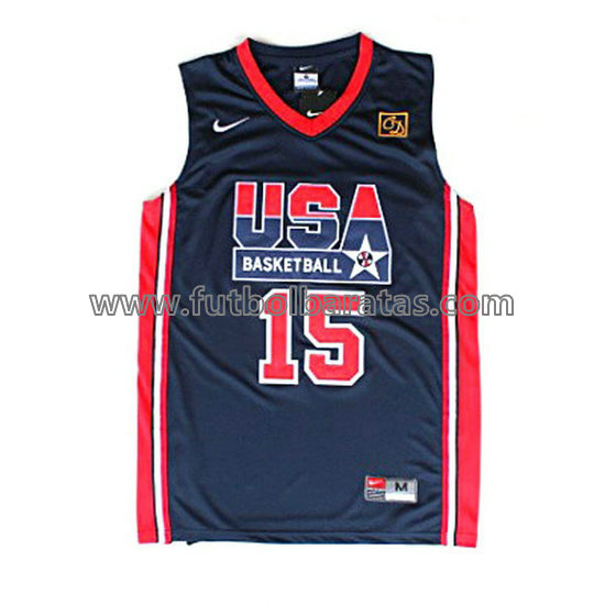 camiseta de baloncesto magic johnson Número 15 usa 1992 azul