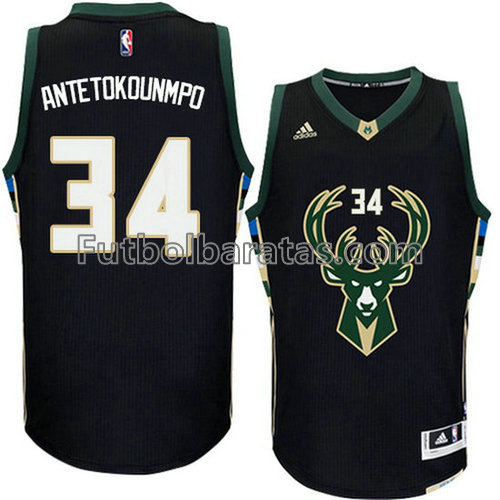 camiseta baloncesto ninos milwaukee bucks giannis antetokounmpo Número 34 negro