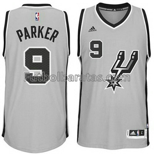camiseta baloncesto ninos san antonio spurs tony parker Número 9 gris