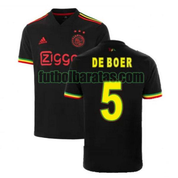 camiseta de boer 5 ajax 2021 2022 negro tercera