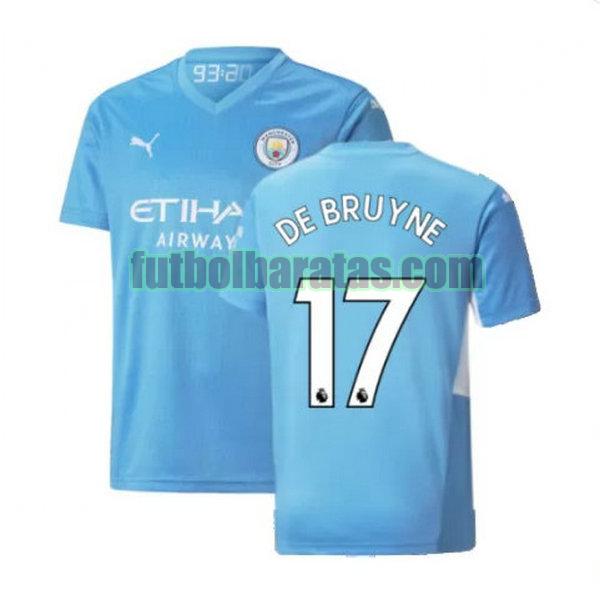camiseta de bruyne 17 manchester city 2021 2022 azul primera