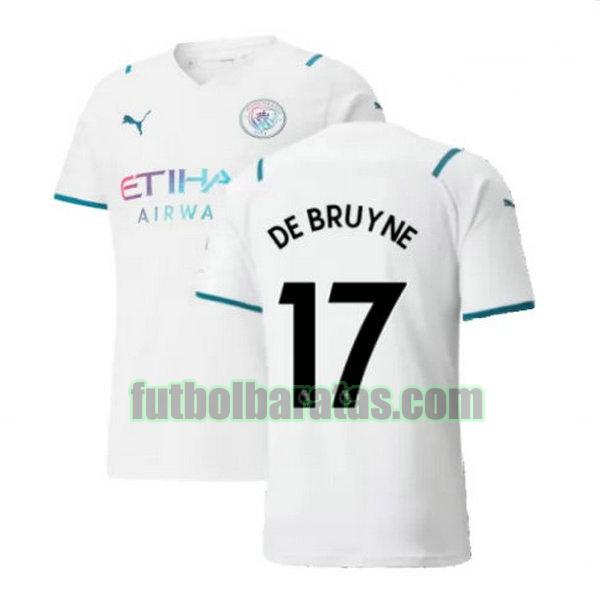 camiseta de bruyne 17 manchester city 2021 2022 blanco segunda