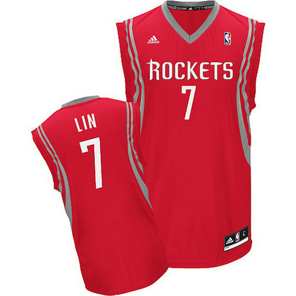 camiseta de jeremy lin 7 houston rockets rev30 roja